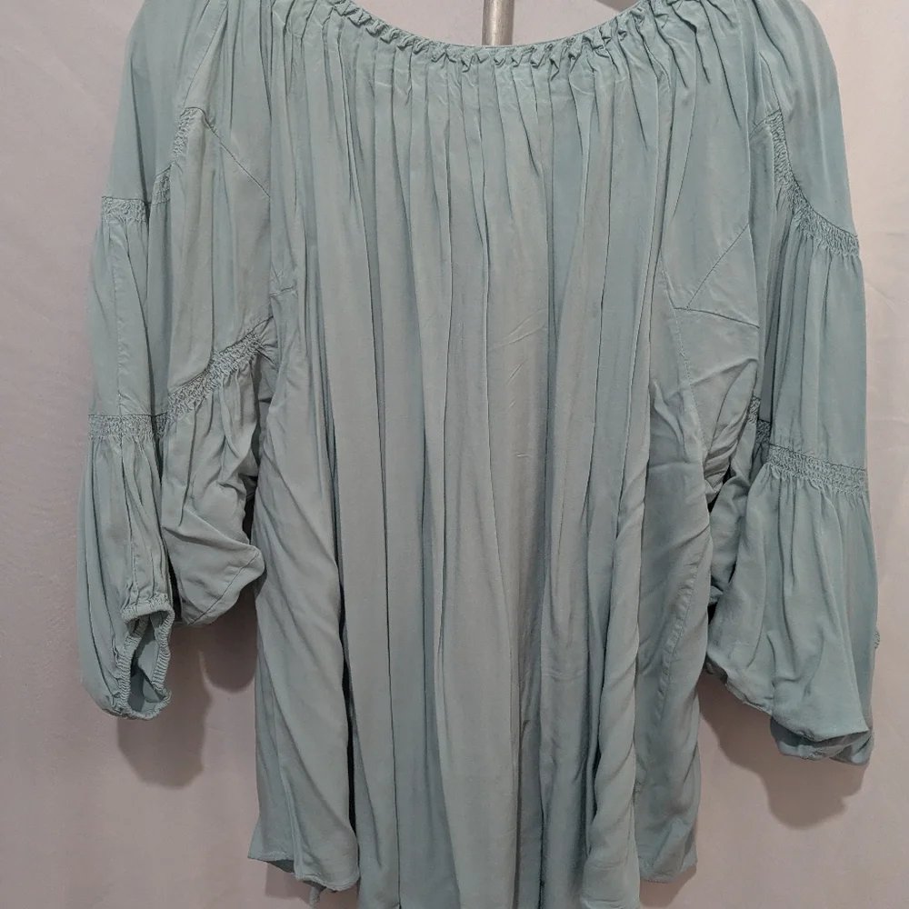 Sundance Blue Blouse With Flare Sleeves L - Picture 10 of 15